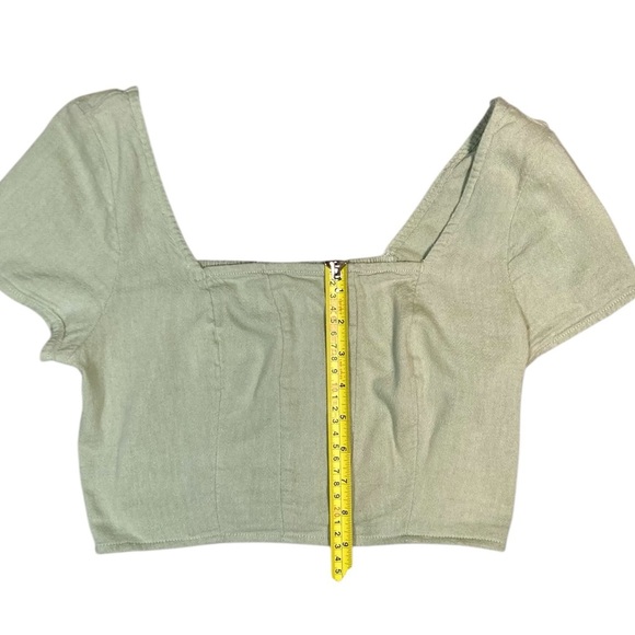 Hollister Square Neck Crop Top Light Green Size Small​ - Picture 6 of 8